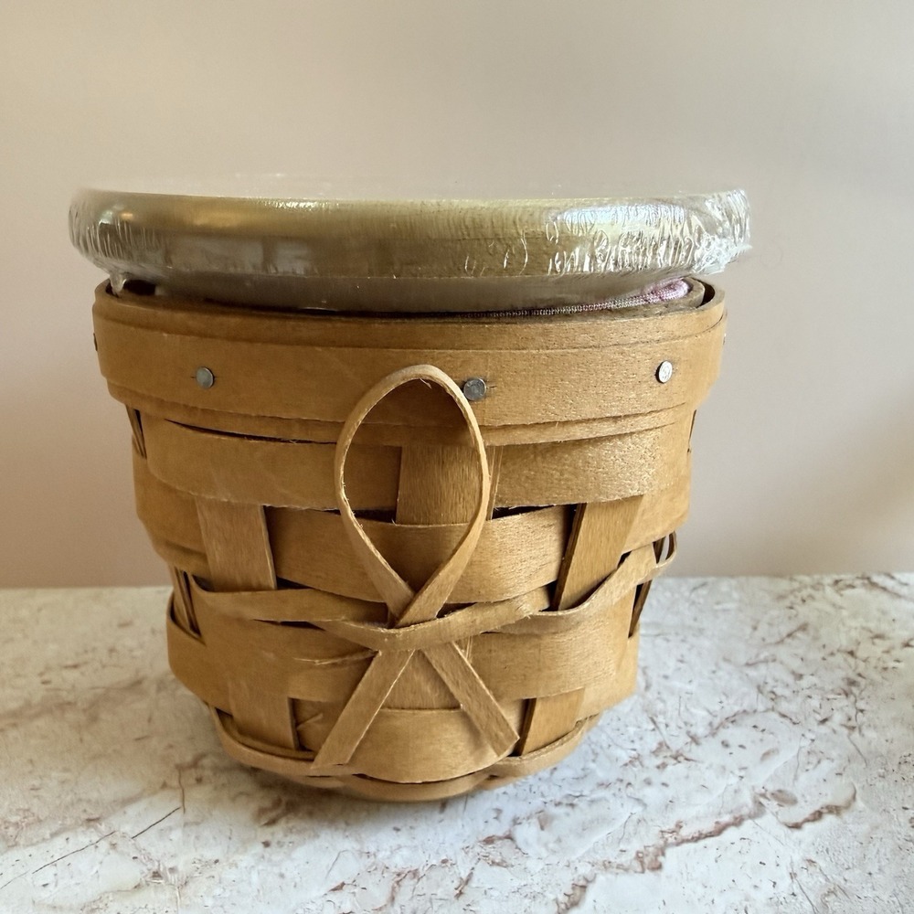 Longaberger 2013 Horizon of Hope Basket Pink Liner Wood Lid 1266439 NEW